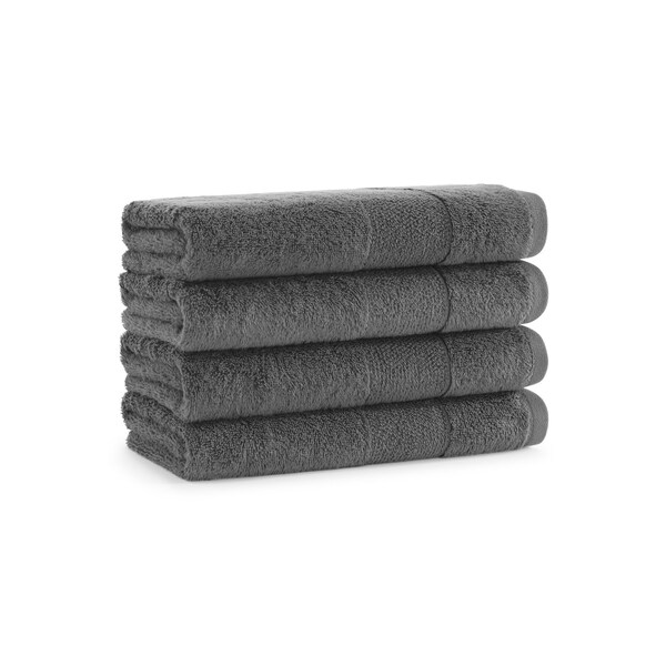 Monarch Brands Turkish Hand Towels, 18in x 32in, Solid , Pewter, 4PK - PNP-HT-TS-1832-5-4-PTR