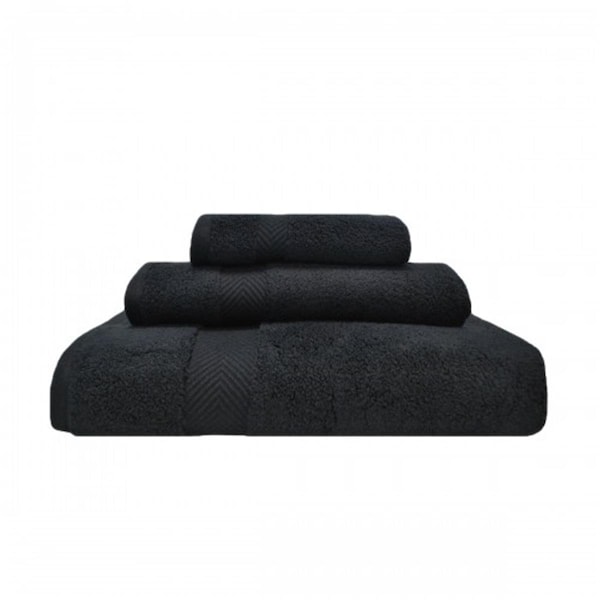 Superior Zero Twist Cotton Towel Set - Black, 3 Pieces - ZT 3 PC SET BK