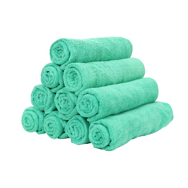 Monarch Brands Microfiber Hand Towels, 16in x 27in - Green, 12PK - PNP915105G