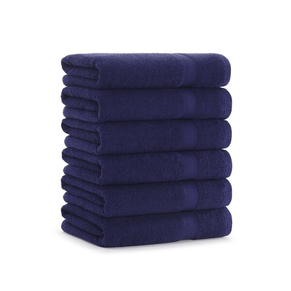 Monarch Brands True Color Bath Towels , Navy, 6PK - P-BATH-NV-6