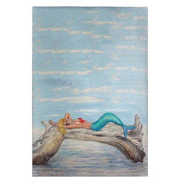 Betsy Drake Betsy Drake GT155 Mermaid on Log Guest Towel - 20 x 20 in. - GT155