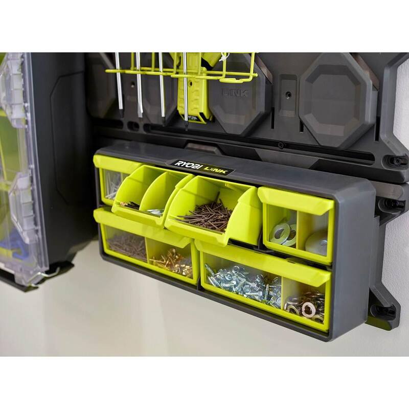 RYOBI LINK 12-Compartment Wall Mounted Small Parts Organizer - STM309