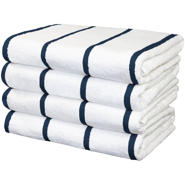 Monarch Brands Las Rayas Towels - Navy, 4PK - PNP-BT-HS3060-15NV