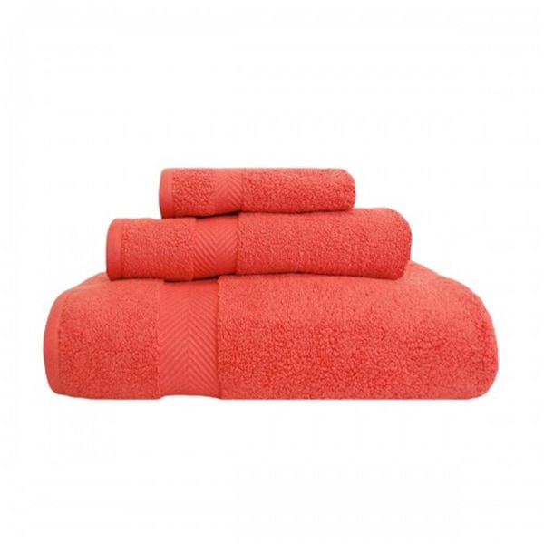 Superior Zero Twist Cotton Towel Set - Coral- 3 Pieces - ZT 3 PC SET CO
