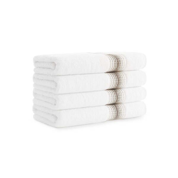 Monarch Brands Turkish Hand Towels, 18in x 32in, Striped , Sand, 4PK - PNP-HT-STT-1832-5-4-SND