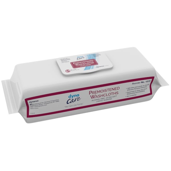 Dynarex Premoistened Adult Washcloths - 9" x 13" - soft pack refills - 1319