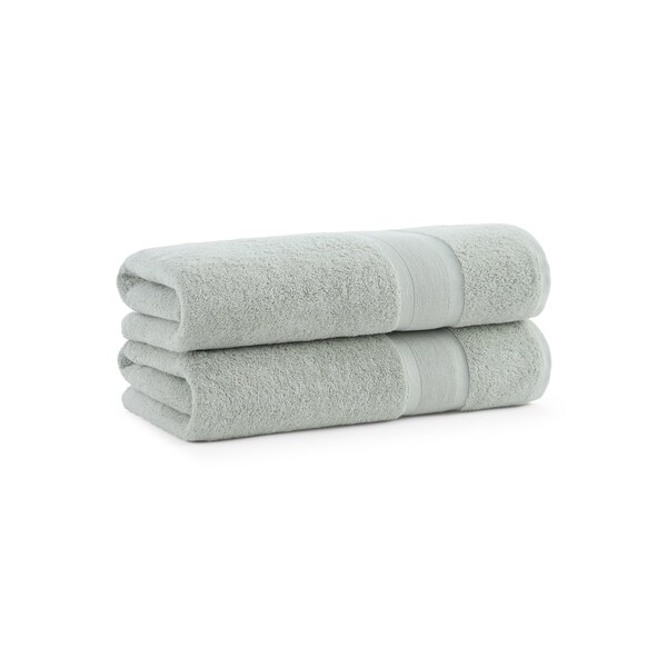 Monarch Brands Aegean Recycled Bath Towels 30in x 60in - Solid, Dark Sage Green, 2PK - P-BT-RO-3060-DS