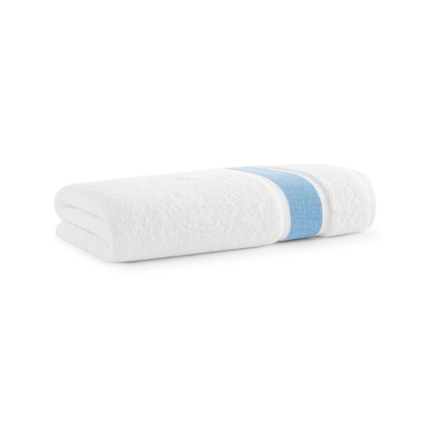 Monarch Brands Aegean Recycled Bath Sheet 35in x 70in - Stripe, Blue - P-BS-RT-3570-BL