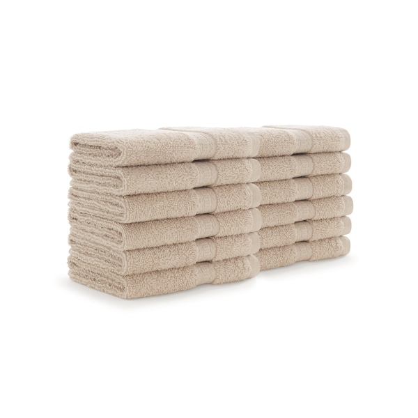 Monarch Brands True Color Wash Cloths , Beige, 12PK - P-WASH-BEIGE