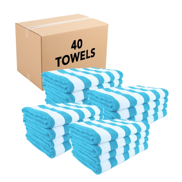 Cali Cabana Towels - Blue , 4PK - CALICABANA-BLU