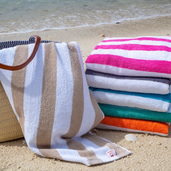 Cali Cabana Towels - Blue , 4PK - CALICABANA-BLU