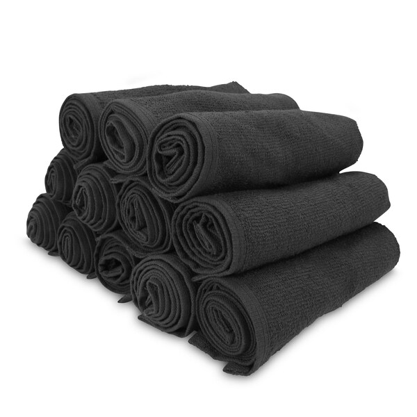 Monarch Salon Towels 16 x 28 Black , 12PK - BB-1628-3BLK
