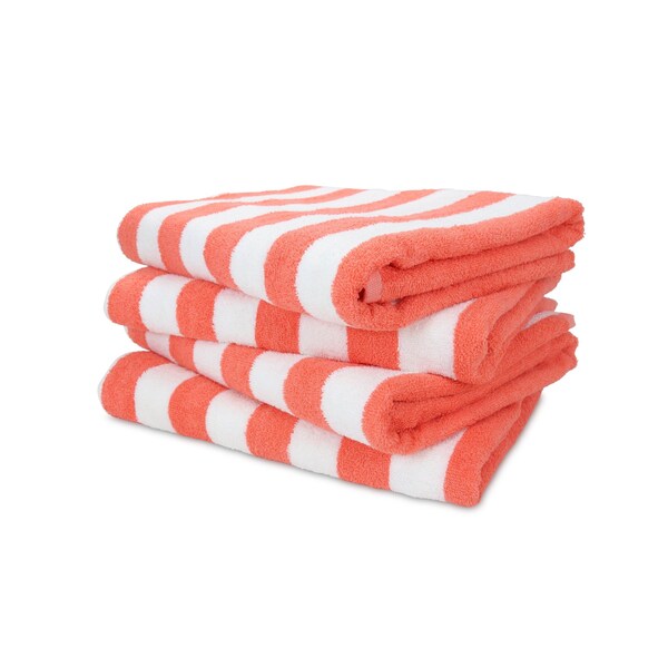 California Cabana Towels 30 x 70 - Coral , 4PK - CABANA-CO