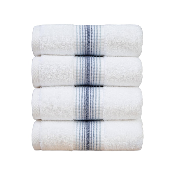 Aston & Arden Turkish STRIPED Blue Hand Towels , 4PK - HT-STT-1832-5.4-CYT