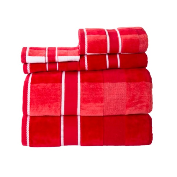Hastings Home 6 Piece Bathroom Towel Set- Luxurious Spa Quality 100 Percent Cotton Machine Washable (Red/Burgundy) - 367382ZBN