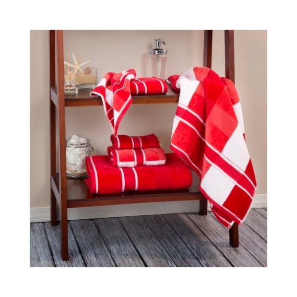Hastings Home 6 Piece Bathroom Towel Set- Luxurious Spa Quality 100 Percent Cotton Machine Washable (Red/Burgundy) - 367382ZBN