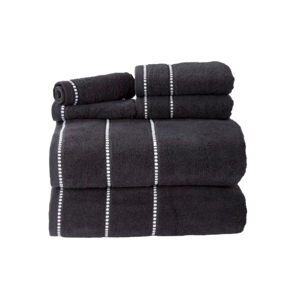 Hastings Home 2-piece Luxury Cotton Towel Set, Bath Sheet Made from 100% Zero Twist Cotton, (Black/White) - 120014DOQ