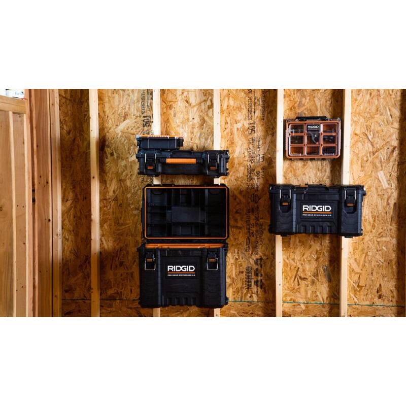 RIDGID Pro Gear System Gen 2.0 Stackable Tool box, Durable Power Tool Case, and Compact Organizer - 254067-254069-254071