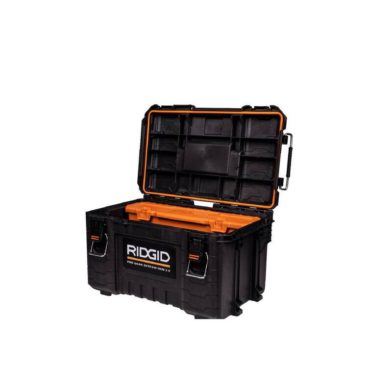 RIDGID Pro Gear System Gen 2.0 Stackable Tool box, Durable Power Tool Case, and Compact Organizer - 254067-254069-254071