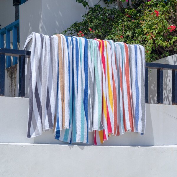 Cabo Cabana Towels - Royal Blue/Cafe Ole' , 4PK - CABOCABANA-NV/BG