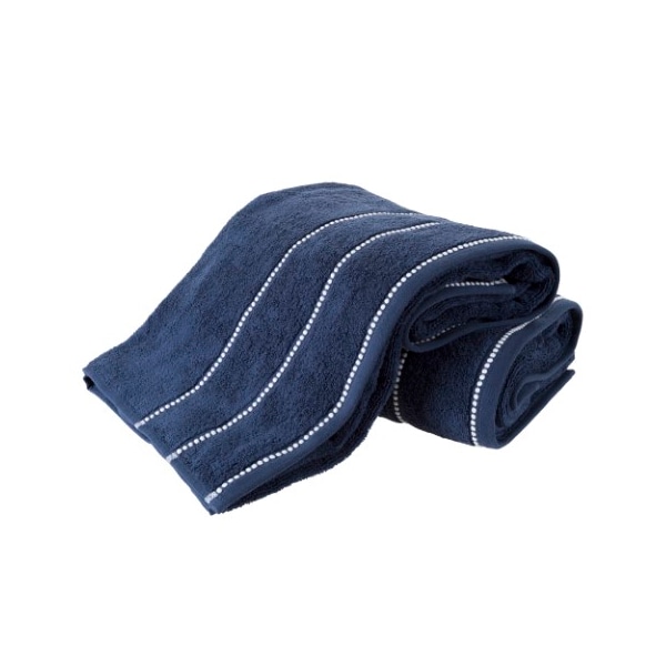 Hastings Home 2-piece Luxury Cotton Towel Set, Bath Sheet Made from 100% Zero Twist Cotton, (Navy/White) - 261344FMB
