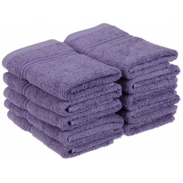 Superior Egyptian Cotton 10-Piece Face Towel Set  Royal Purple - NS FTOWEL RP
