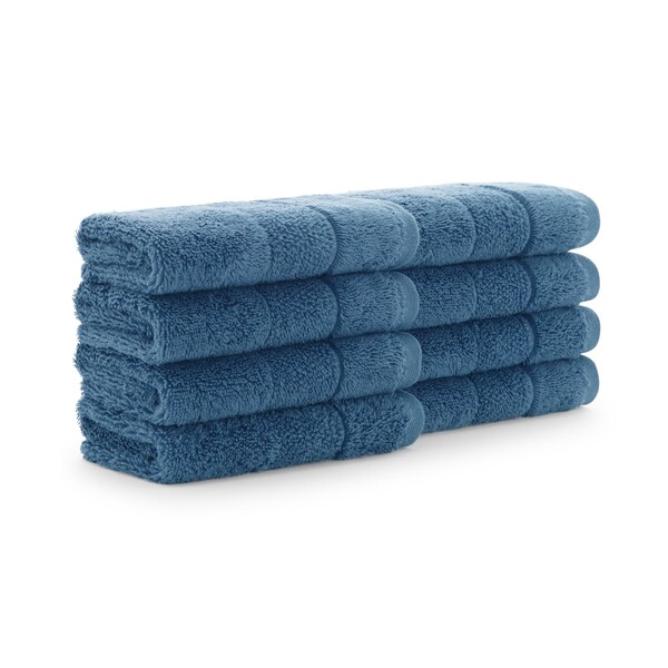 Monarch Brands Turkish Washcloths, 13in x 13in, Solid , Copen Blue, 8PK - PNP-WC-TS-1313-1-75-CBL
