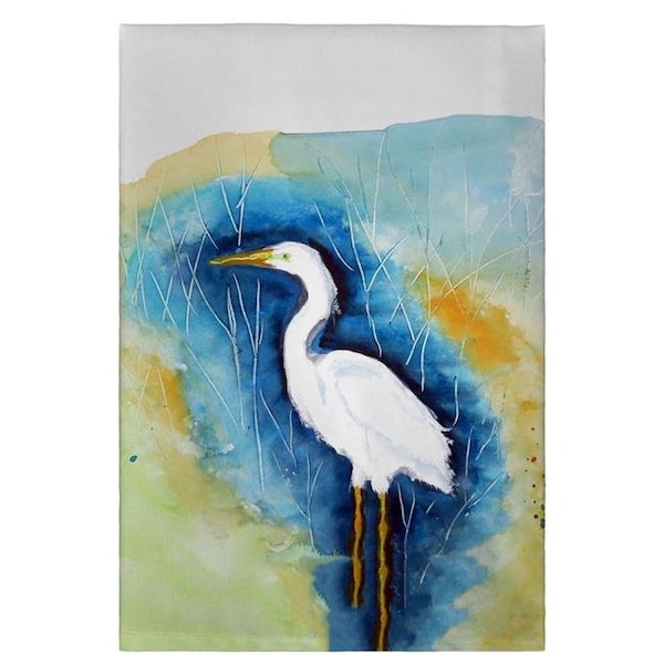 Betsy Drake Betsy Drake GT453 Great Egret Left Guest Towel - 20 x 20 in. - GT453