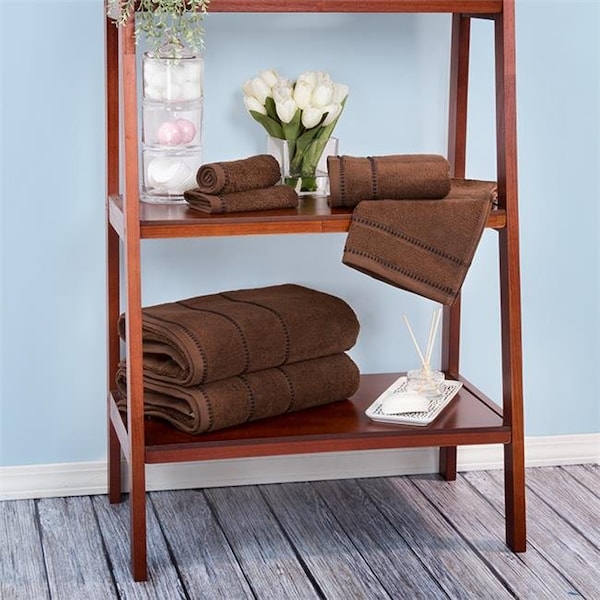 Trademark Global Trademark Global 67-0024-C Luxury Cotton Towel Set- Quick Dry Zero Twist & Soft Set; Chocolate - 6 Piece - 67-0024-C
