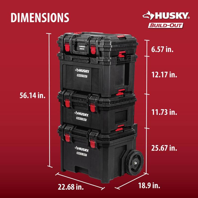 Husky Build-Out 22 in. Modular Tool Storage Large Tool Crate - 22841