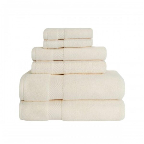 Superior Zero Twist Cotton Towel Set - Ivory, 6 Pieces - ZT 6 PC SET IV