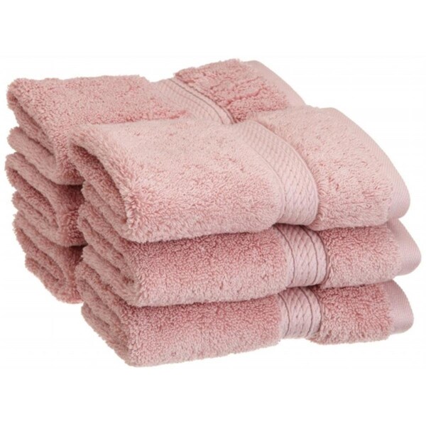 Superior 900GSM Egyptian Cotton 6-Piece Face Towel Set  Tea Rose - 900GSM FACE TR