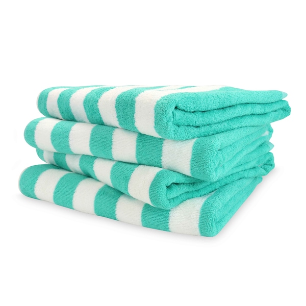 Monarch Brands California Cabana Towels, 30in x 70in , Green, 4PK - PNP-CABANA-GR