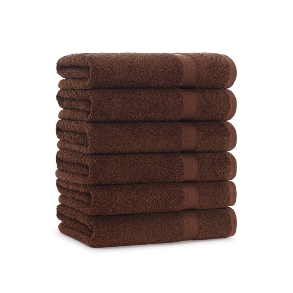 Monarch Brands True Color Bath Towels , Brown, 6PK - P-BATH-BR-6