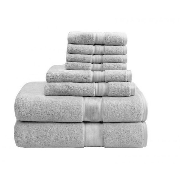 Madison Park Signature Madison Park MPS73-191 800Gsm 100 Percent Cotton Towel; Silver - 8 Piece Set - MPS73-191