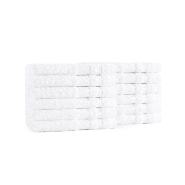Monarch Brands Magellan 13in x 13in Towels, White, 12PK - PNP-MAG1313-1.5