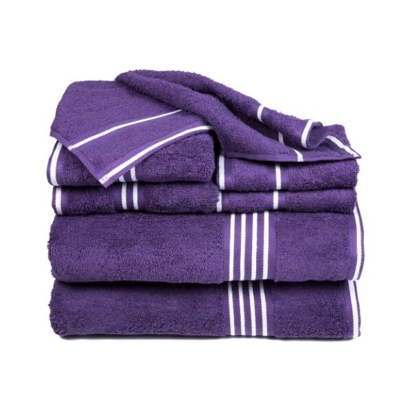 Hastings Home Hastings Home Rio 8 Piece 100 Percent Cotton Towel Set - Eggplant - 936593VIY