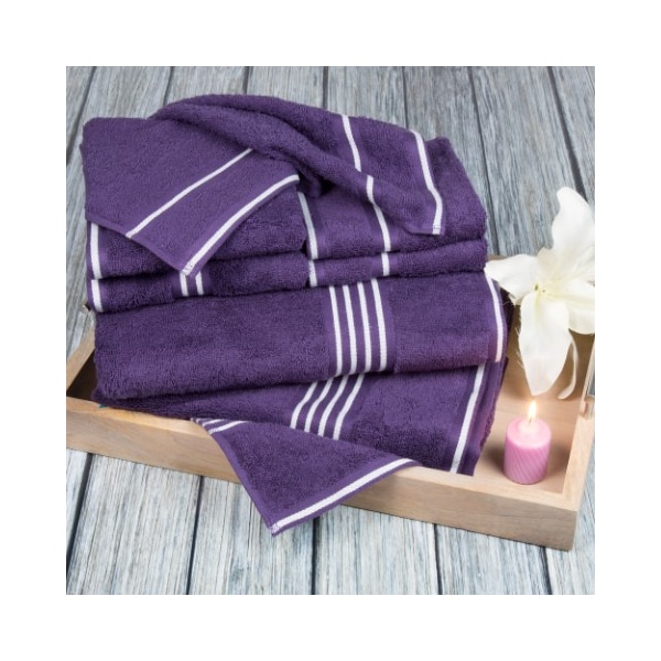 Hastings Home Hastings Home Rio 8 Piece 100 Percent Cotton Towel Set - Eggplant - 936593VIY