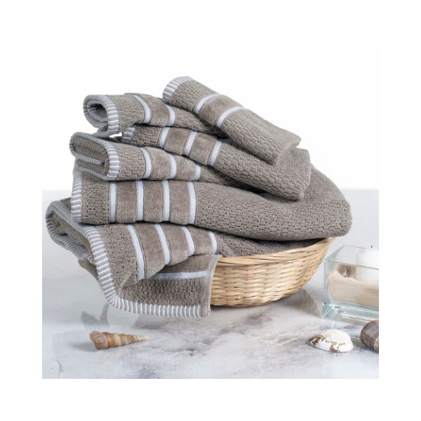 Hastings Home 6-piece 100-percent Cotton Towel Set with 2 Bath Towels, 2 Hand Towels and 2 Washcloths (Taupe) - 197164VYZ