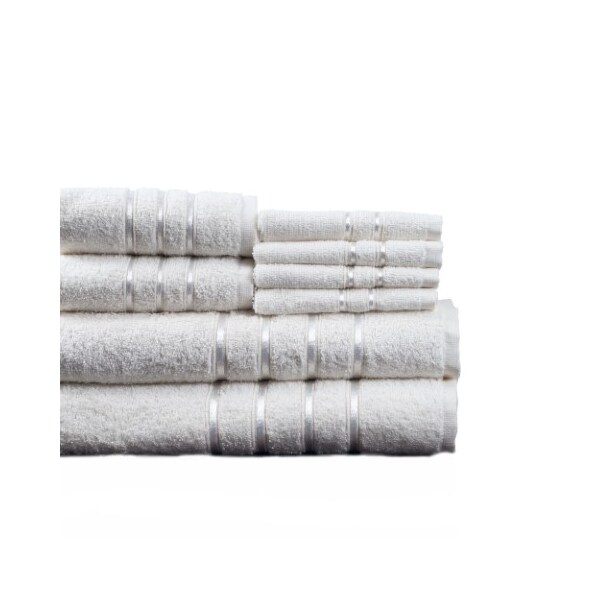 Hastings Home Hastings Home 8 Piece 100 Percent Cotton Plush Bath Towel Set - White - 678455NZE