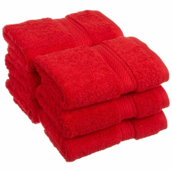Superior 900GSM Egyptian Cotton 6-Piece Face Towel Set  Red - 900GSM FACE RD