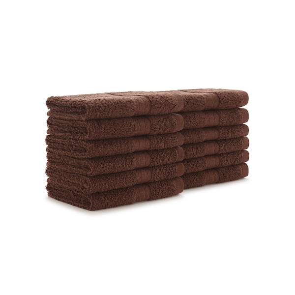 Monarch Brands True Color Wash Cloths , Brown, 12PK - P-WASH-BROWN