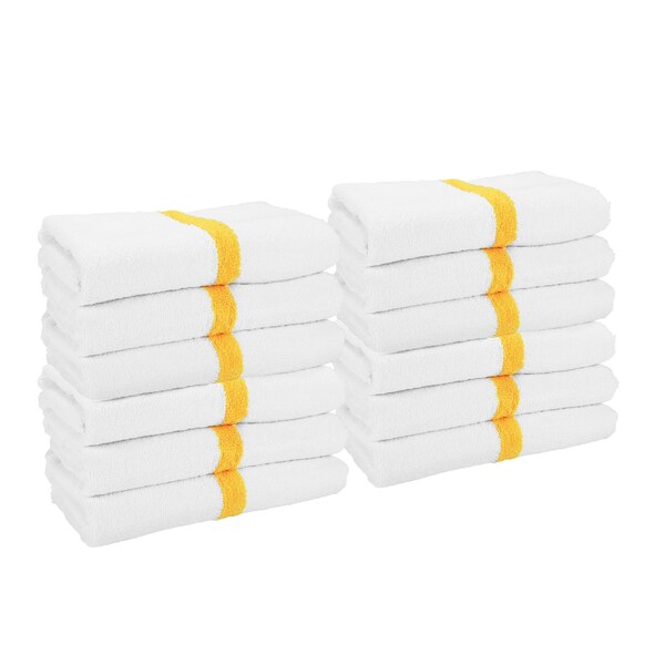 Monarch Brands Gym Power Bath Towels , Gold, 12PK - PNP-PWR-2244-6GLDCS