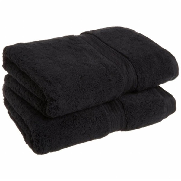 Superior 900GSM Egyptian Cotton 2-Piece Bath Towel Set  Black - 900GSM BATH BK