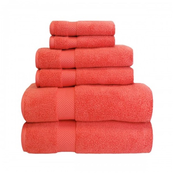 Superior Zero Twist Cotton Towel Set - Coral, 6PK - ZT 6 PC SET CO
