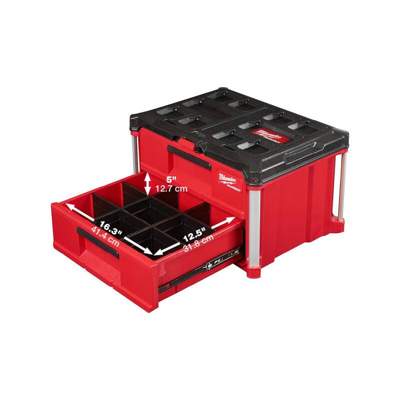 Milwaukee PACKOUT 22in 2-Drawer and Tool Box - 48-22-8442-8424