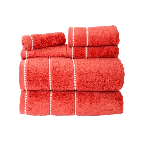Hastings Home 2-piece Luxury Cotton Towel Set, Bath Sheet Made from 100% Zero Twist Cotton, (Brick/White) - 212695YTU
