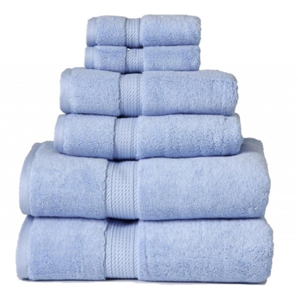 Superior 900GSM Egyptian Cotton 6-Piece Towel Set  Light Blue - 900GSM 6 PC SET LB