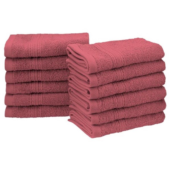 Superior Superior EF-FACE RW Eco-Friendly 100 Percent Ringspun Cotton Face Towel Set - Rosewood; 12 Pieces - EF-FACE RW