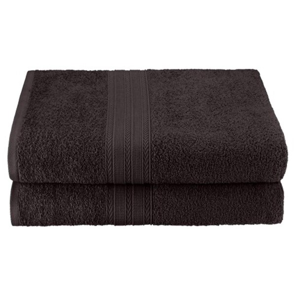 Superior Superior EF-BSHEET BK Eco-Friendly 100 Percent Ringspun Cotton Bath Sheet Towel Set - Black; 2 Pieces - EF-BSHEET BK